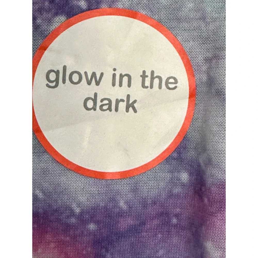 Wonder Nation Shark Pajama Top Kids XL 14-16 Blue Tie Dye New Glow in the Dark